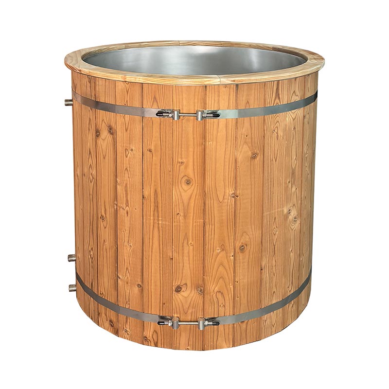 Thermo Pine Bathtub Ice Wood with 304 Stainless Steel Liner