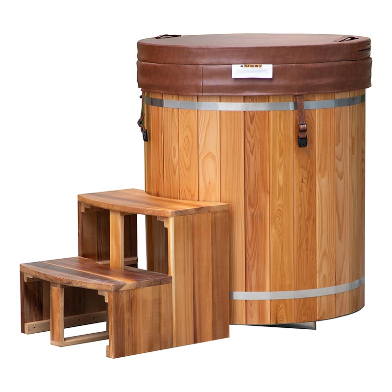 Outdoor Red Cedar Cold Plunge Tub with 304 Stainless Steel Liner