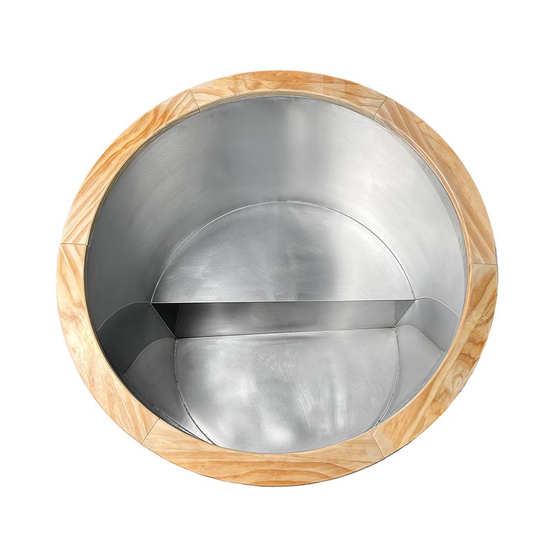 Thermo Pine Bathtub Ice Wood with 304 Stainless Steel Liner
