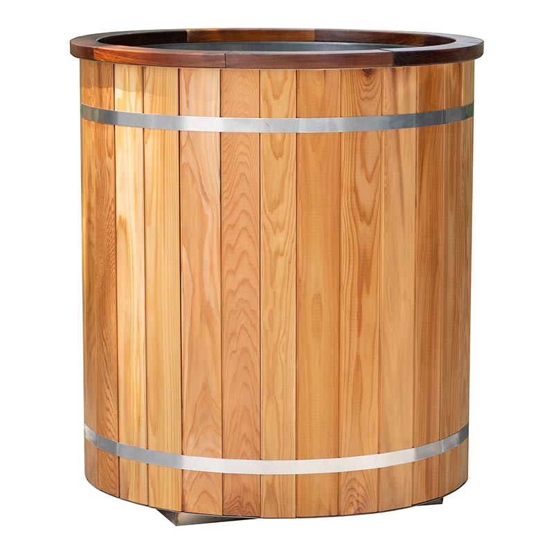 Outdoor Red Cedar Cold Plunge Tub with 304 Stainless Steel Liner