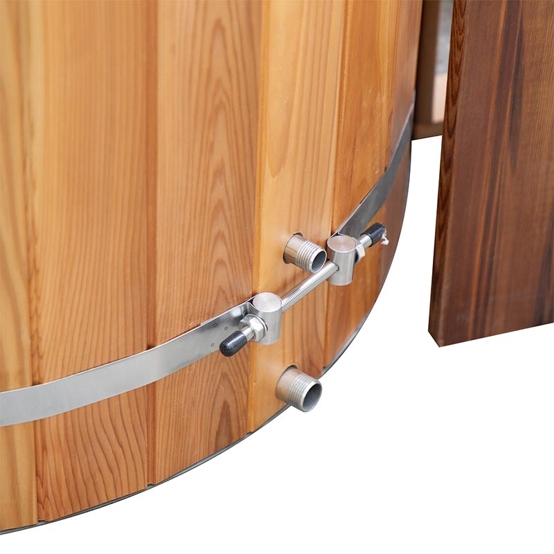 Outdoor Red Cedar Cold Plunge Tub with 304 Stainless Steel Liner