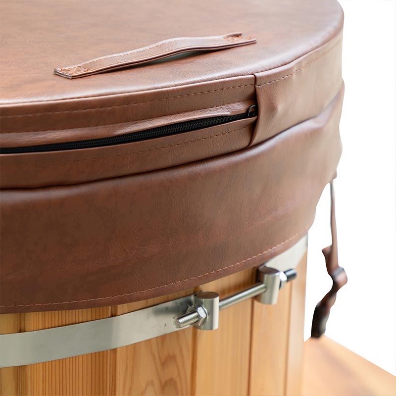 Outdoor Red Cedar Cold Plunge Tub with 304 Stainless Steel Liner