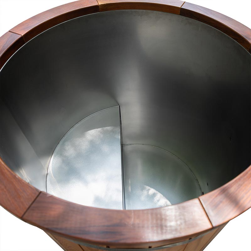 Outdoor Red Cedar Cold Plunge Tub with 304 Stainless Steel Liner