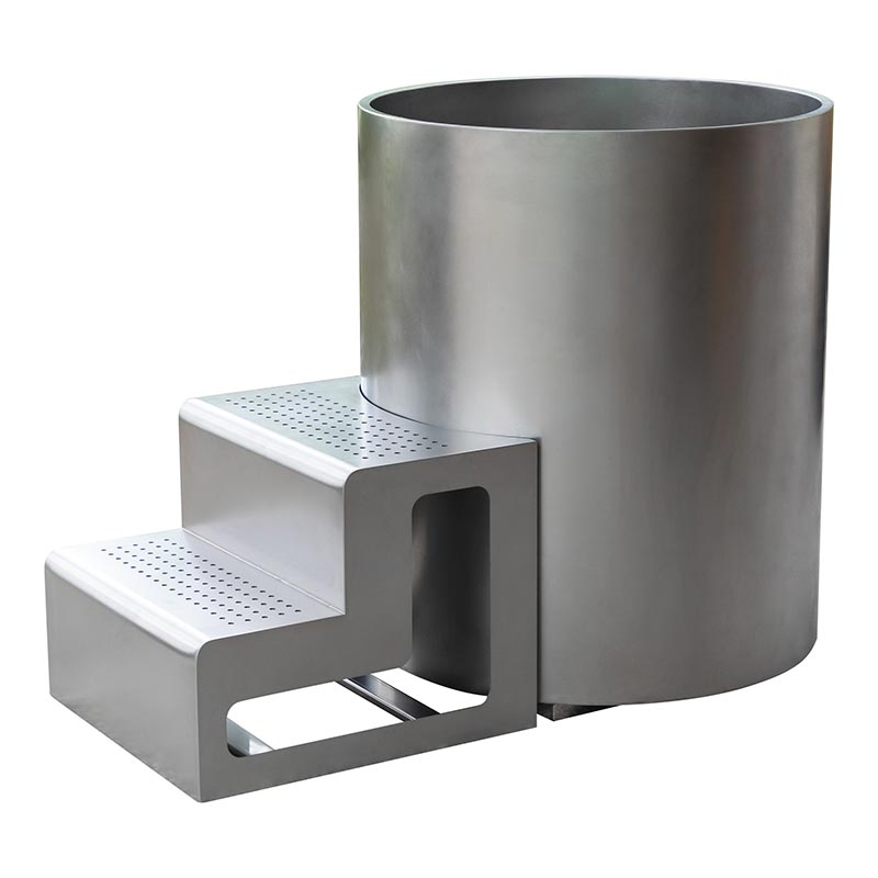 Full 304 Stainless Steel Round Cold Plunge Tub