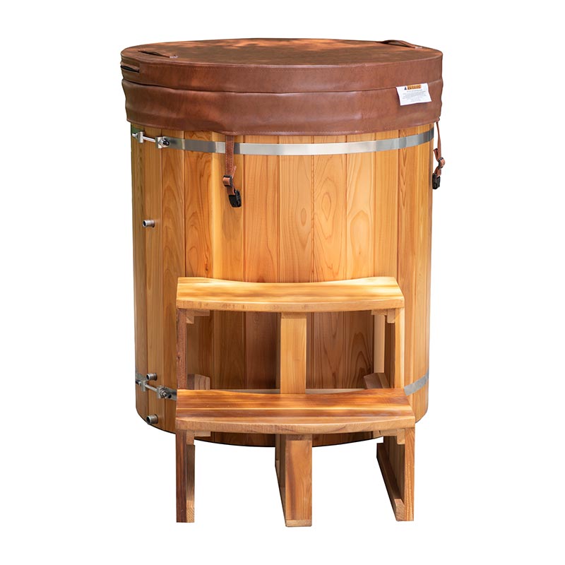 Outdoor Red Cedar Cold Plunge Tub with 304 Stainless Steel Liner